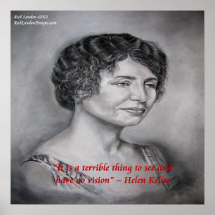 Póster Helen Keller Sight W/O Vision Wisdom Quote Poster