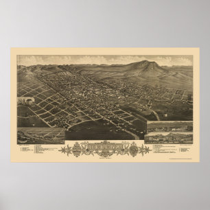 Póster Helena, mapa panorámico de la TA - 1883