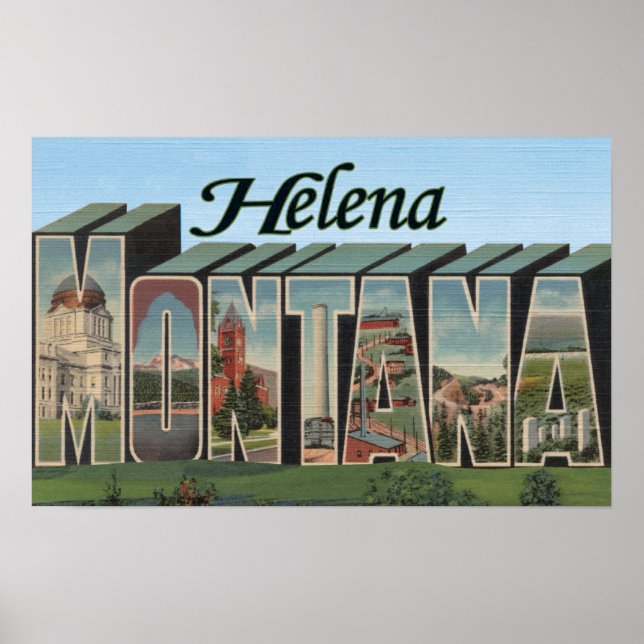 Póster Helena, Montana - Escenas de letras grandes (Frente)
