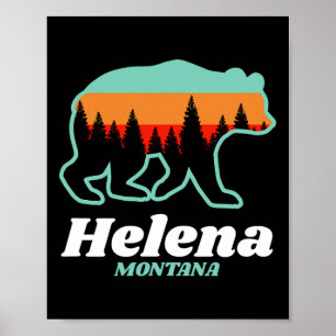 Póster Helena Montana Pescador Esquí Snowboard Bear
