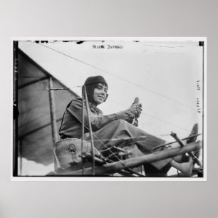 Póster Helene Dutrieua Pioneering Aviador Test Pilot