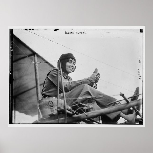 Póster Helene Dutrieua Pioneering Aviador Test Pilot (Frente)