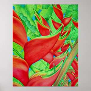 Póster Heliconia rojo