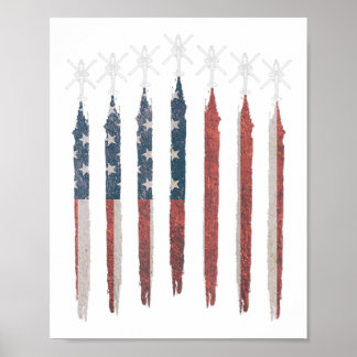 Póster Helicóptero Apache AH64 American Flag Apache Squad