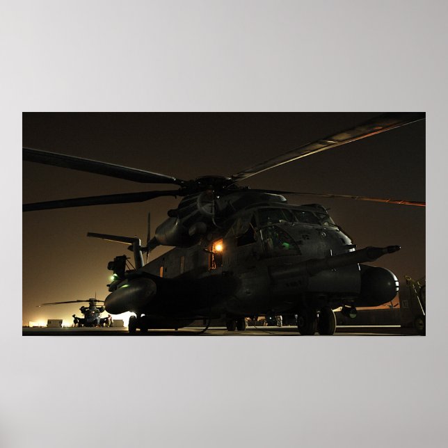 Póster Helicóptero bajo de la división MH-53 (Frente)