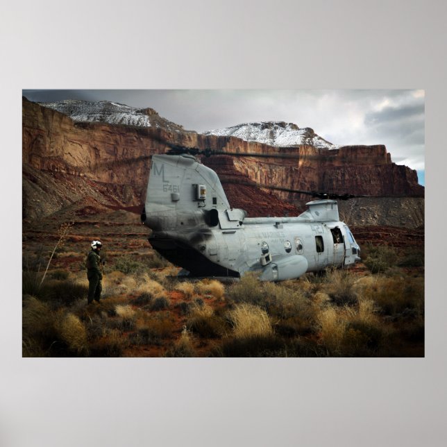 Póster Helicóptero CH-46E Sea Knight (Frente)