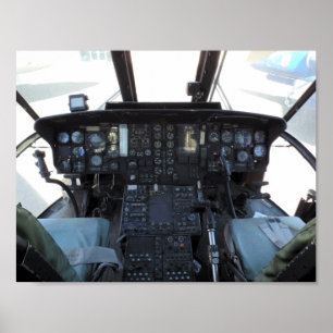 Póster Helicóptero Cockpit