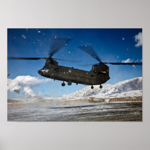 Póster Helicóptero de Chinook en nieve