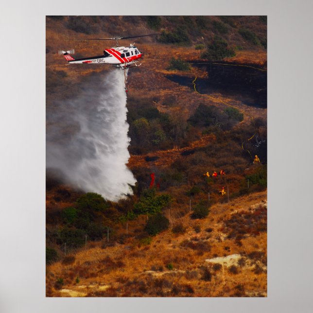 Póster Helicóptero de lucha contra incendios (Frente)
