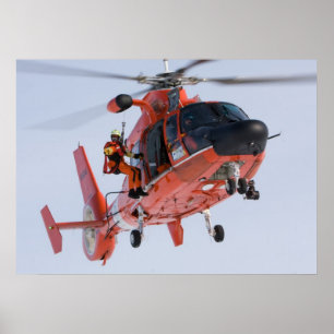 Póster Helicóptero del delfín del guardacostas MH-65