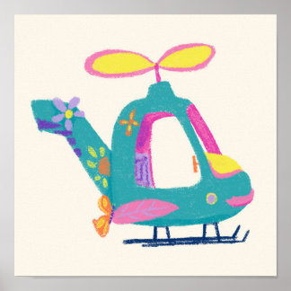 Póster Helicóptero del juego 'Sueño por volar'