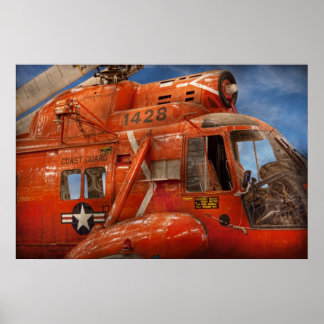 Póster Helicóptero - Helicóptero de la guardia costera