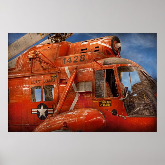 Póster Helicóptero - Helicóptero de la guardia costera (Frente)