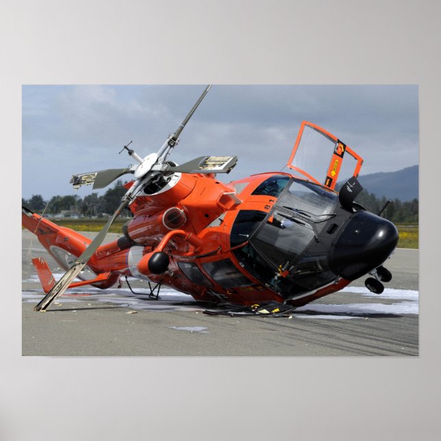 Póster Helicóptero MH-65 delfín caído en el aeropuerto de (Frente)