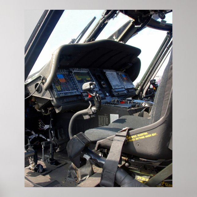 Póster Helicóptero militar Cockpit (Frente)
