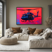 Helicóptero Militar Pop Art - Escena de Aviación