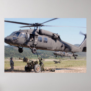 Póster Helicóptero negro del halcón UH-60