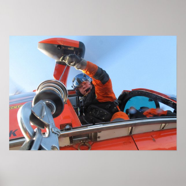 Póster Helicóptero para delfines HH-65 de la guardia cost (Frente)