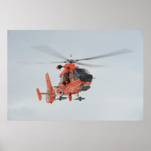 Póster Helicóptero para delfines HH-65 de la guardia cost