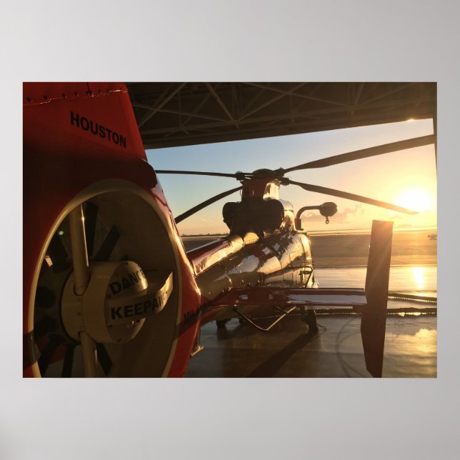 Póster Helicóptero para delfines MH-65D de la Guardia Cos (Frente)