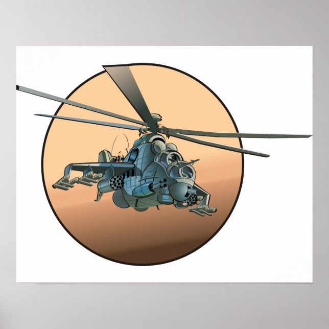 Póster Helicóptero personalizado (Frente)