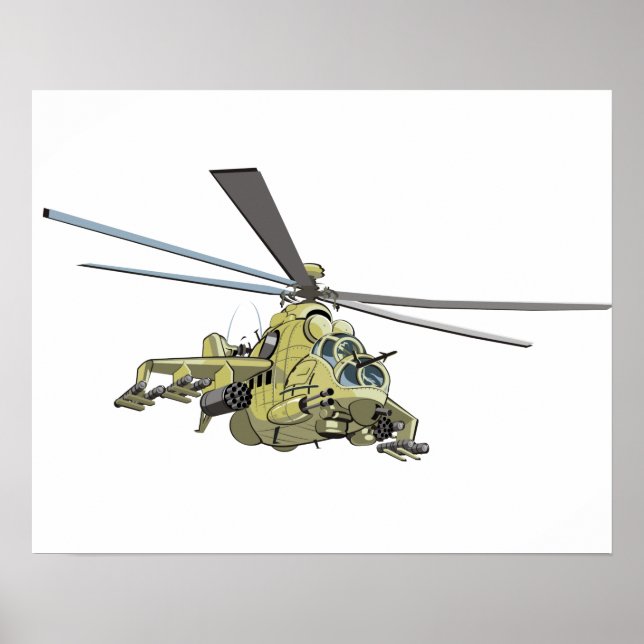 Póster Helicóptero personalizado "Hind" (Frente)
