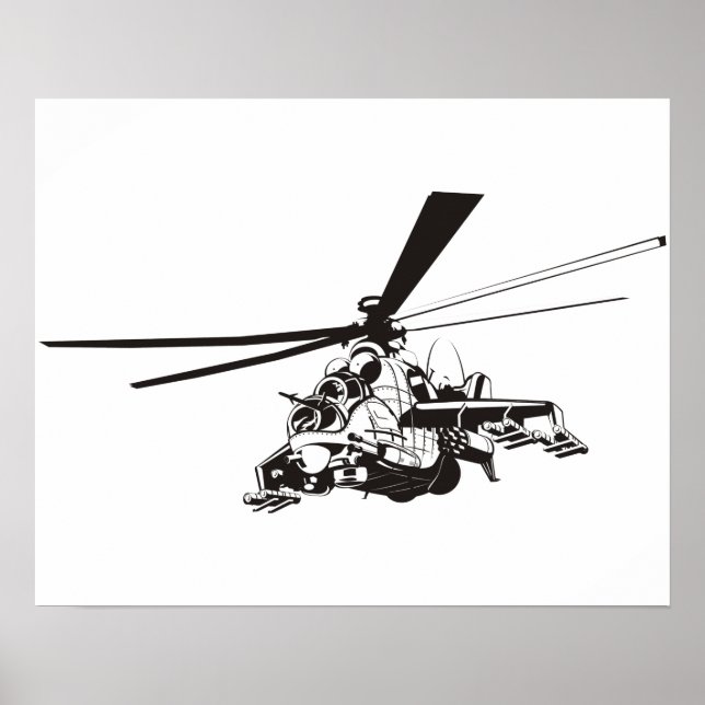 Póster Helicóptero personalizado "Hind" (Frente)