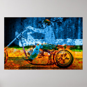 Póster helicóptero tan largo