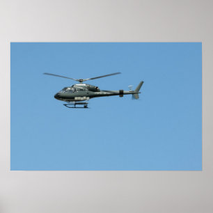 Póster Helicóptero volador