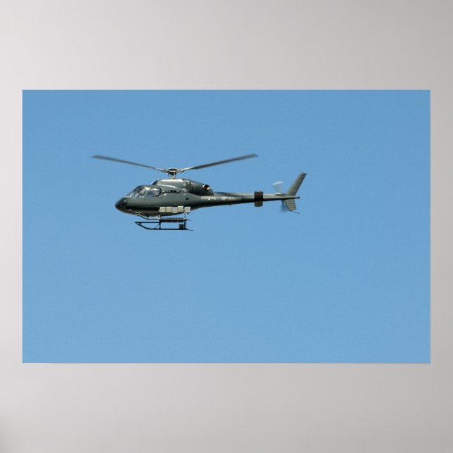 Póster Helicóptero volador (Frente)