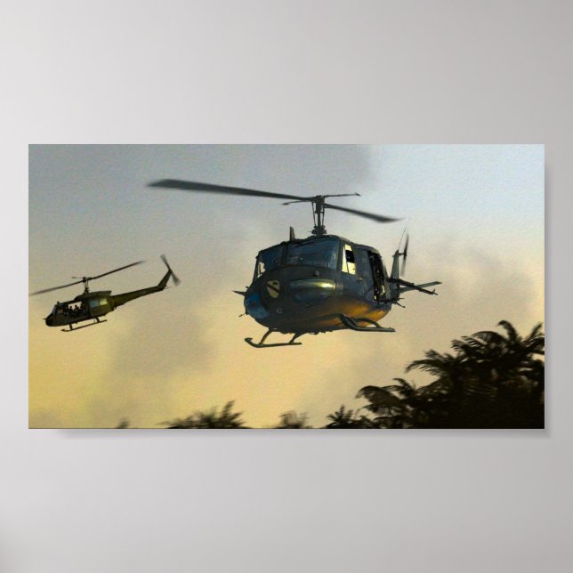Póster Helicóptero Volando Circo Vietnam (Frente)