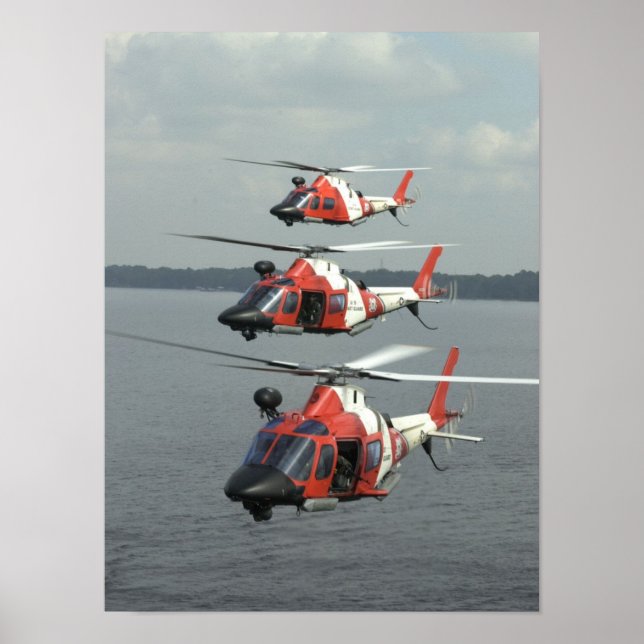 Póster Helicópteros Mako MH-68 de la Guardia Costera (Frente)