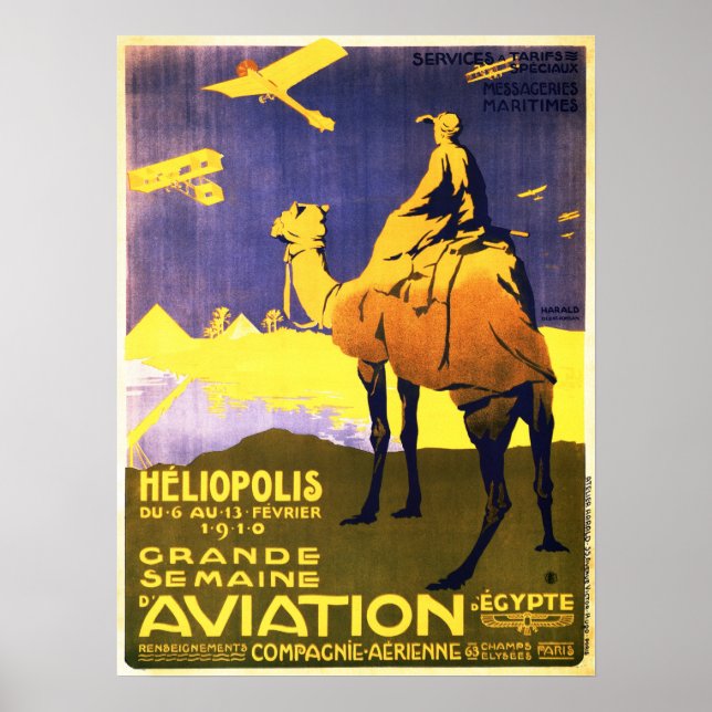 Póster HELIOPOLIS EGYPT Great Aviation Vintage Travel (Frente)
