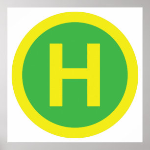 Póster Helipad Sign