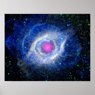 Póster Helix Nebula Ultravioleta Ojo de Dios Foto espacia
