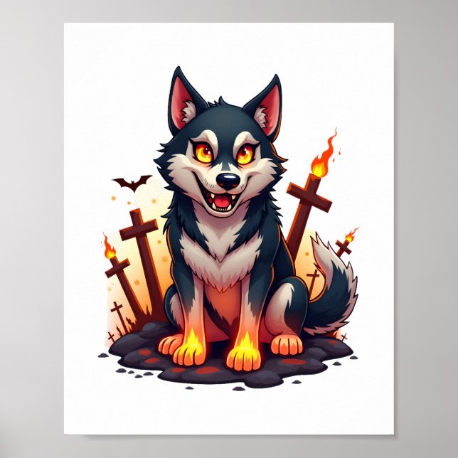 Póster Hellhound Husky Dog (Frente)
