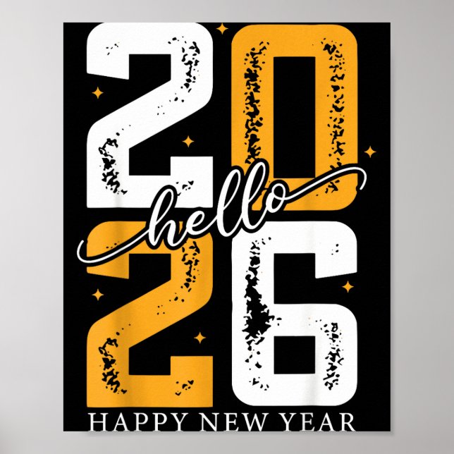 Póster Hello 2026 Happy New Year 2026 New Year's Eve Part (Frente)