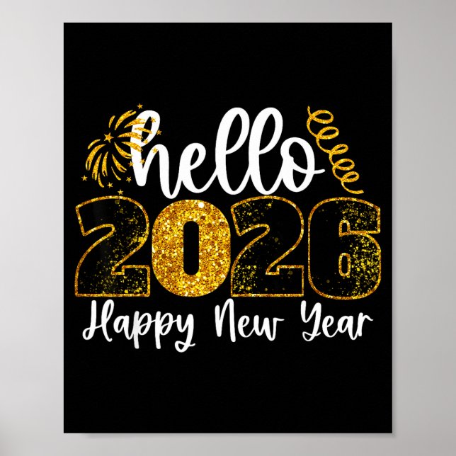 Póster Hello 2026 Happy New Year Countdown Party Family M (Frente)