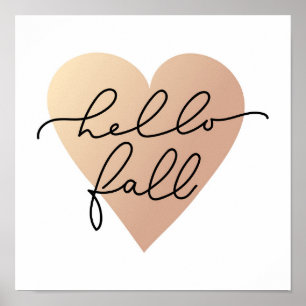 Póster Hello Fall Love Heart