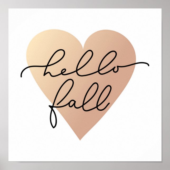 Póster Hello Fall Love Heart (Frente)