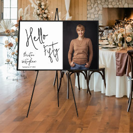 Póster Hello Fifty Photo 50th Birthday Party Poster
