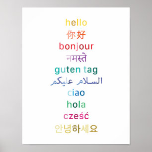 Póster "Hello" from around the world - 11x14 Poster