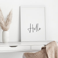 Hello Minimal Modern Black and White Typography