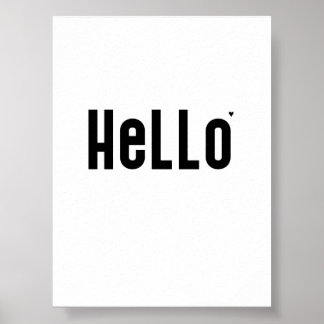 Póster Hello - minimalistic typography poster