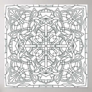 Póster Hello Spring: Mandala geométrica