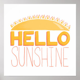 Póster Hello Sunshine Hand Lettering