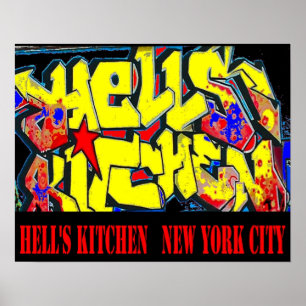 Póster Hell's Kitchen District Tag, Nueva York