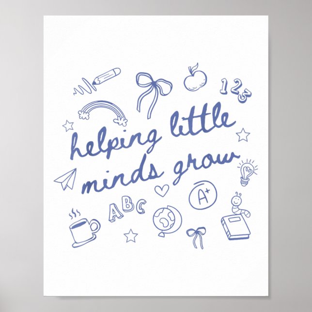 Póster Helng Little Minds Grow Cute New Teacher Creative  (Frente)