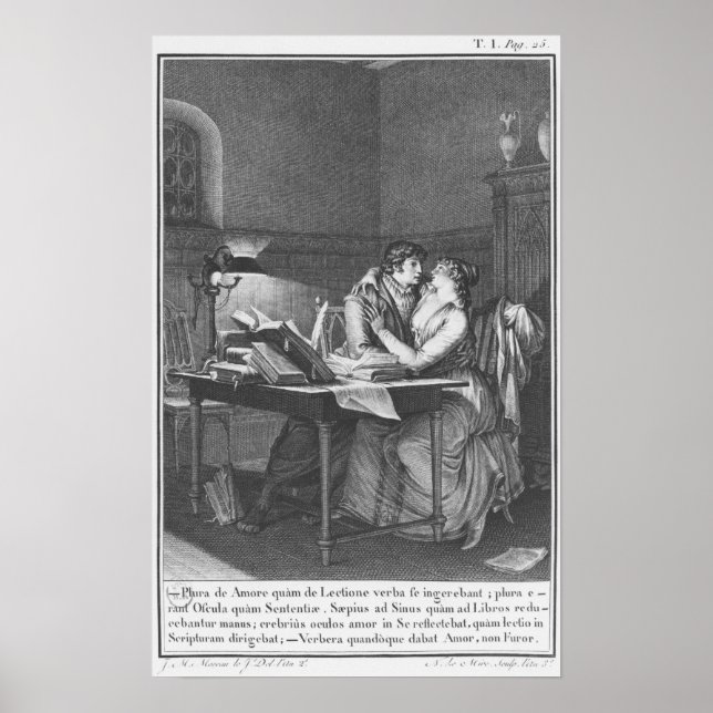 Póster Heloise y Abelard en su estudio (Frente)