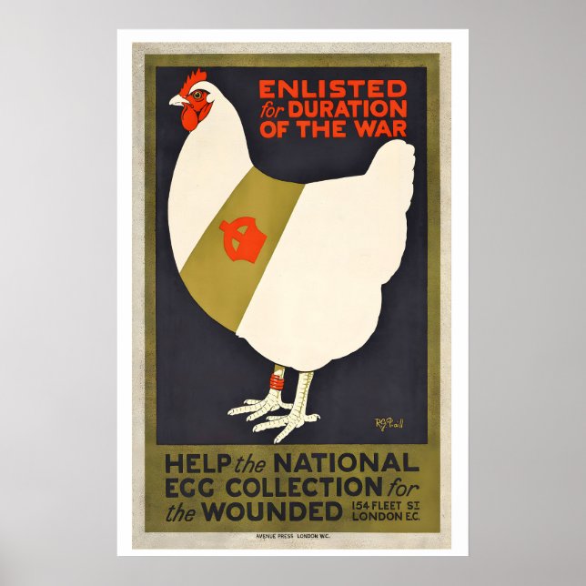 Póster Help the National Egg Collection for the Wounded (Frente)